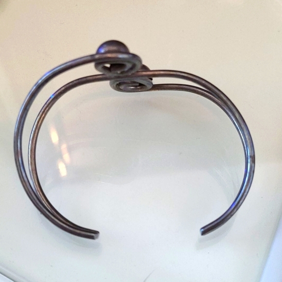 Vintage Sterling Silver Art Deco Cuff Bracelet - Picture 5 of 5